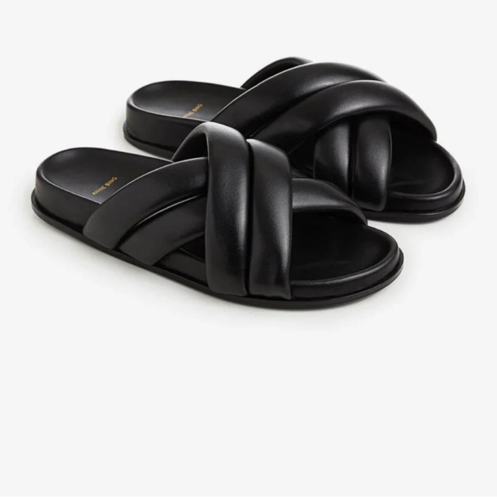 Anine Bing Black Leather Sandals